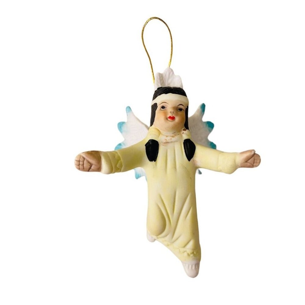 House of Lloyd Native American Angel Porcelain Ornament Holiday Christmas 4" Aro
